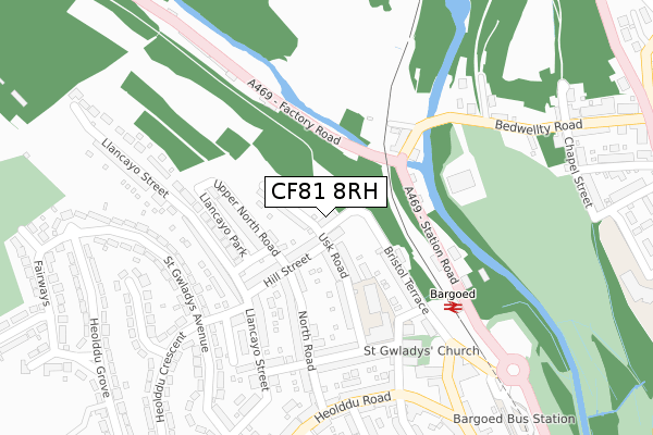 CF81 8RH map - large scale - OS Open Zoomstack (Ordnance Survey)