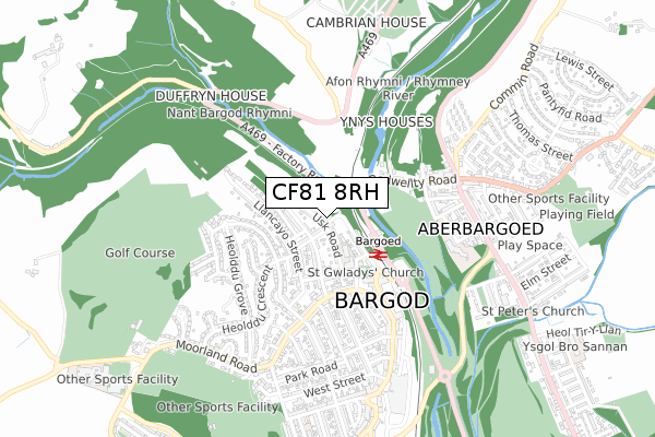 CF81 8RH map - small scale - OS Open Zoomstack (Ordnance Survey)