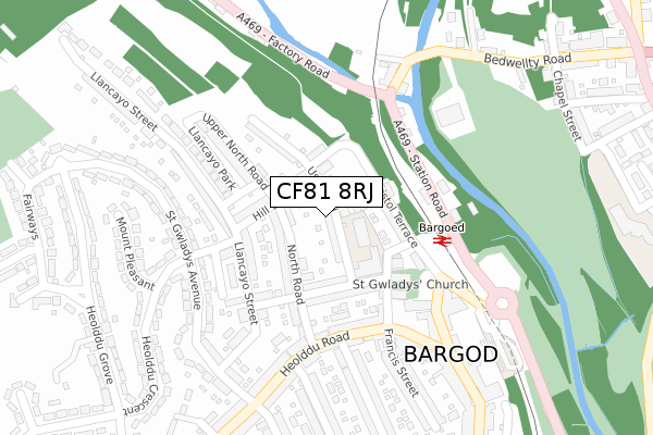 CF81 8RJ map - large scale - OS Open Zoomstack (Ordnance Survey)