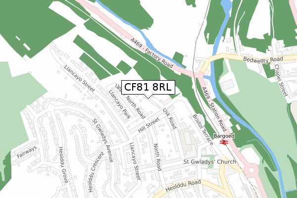 CF81 8RL map - large scale - OS Open Zoomstack (Ordnance Survey)