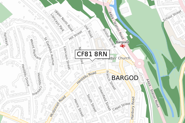 CF81 8RN map - large scale - OS Open Zoomstack (Ordnance Survey)