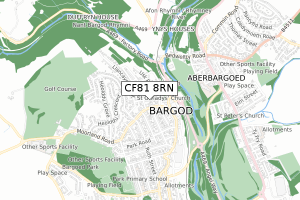 CF81 8RN map - small scale - OS Open Zoomstack (Ordnance Survey)