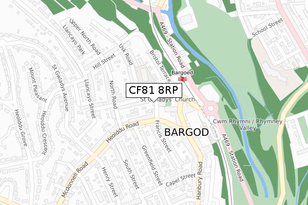 CF81 8RP map - large scale - OS Open Zoomstack (Ordnance Survey)