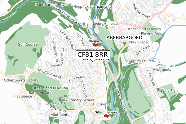 CF81 8RR map - small scale - OS Open Zoomstack (Ordnance Survey)