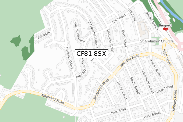 CF81 8SX map - large scale - OS Open Zoomstack (Ordnance Survey)