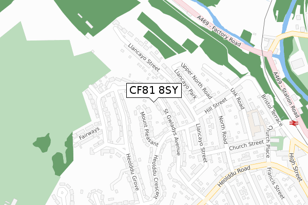 CF81 8SY map - large scale - OS Open Zoomstack (Ordnance Survey)