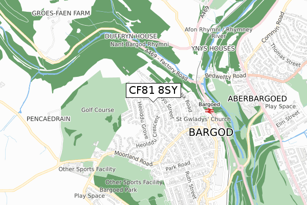 CF81 8SY map - small scale - OS Open Zoomstack (Ordnance Survey)