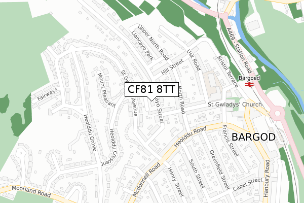 CF81 8TT map - large scale - OS Open Zoomstack (Ordnance Survey)