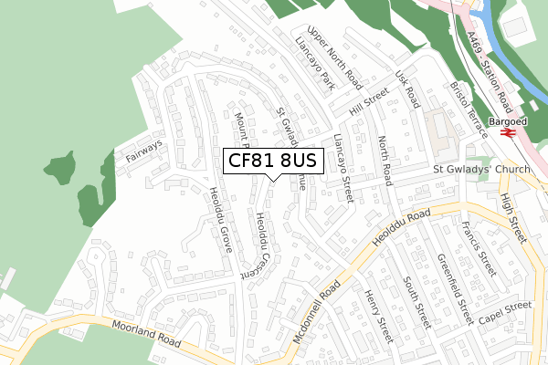 CF81 8US map - large scale - OS Open Zoomstack (Ordnance Survey) CF81 8US map - large scale - OS Open Zoomstack (Ordnance Survey)