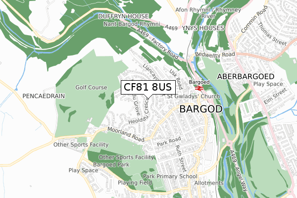 CF81 8US map - small scale - OS Open Zoomstack (Ordnance Survey) CF81 8US map - small scale - OS Open Zoomstack (Ordnance Survey)