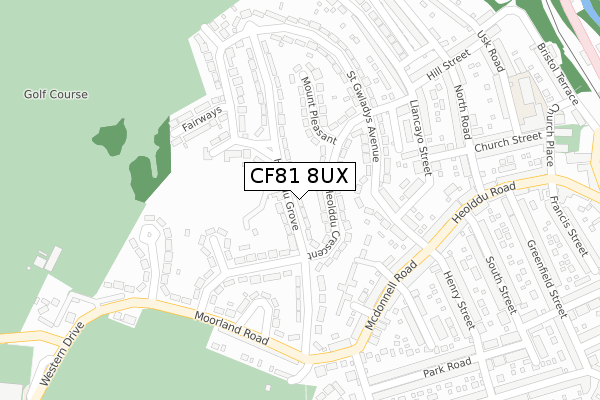 CF81 8UX map - large scale - OS Open Zoomstack (Ordnance Survey)