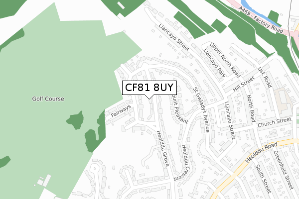 CF81 8UY map - large scale - OS Open Zoomstack (Ordnance Survey)