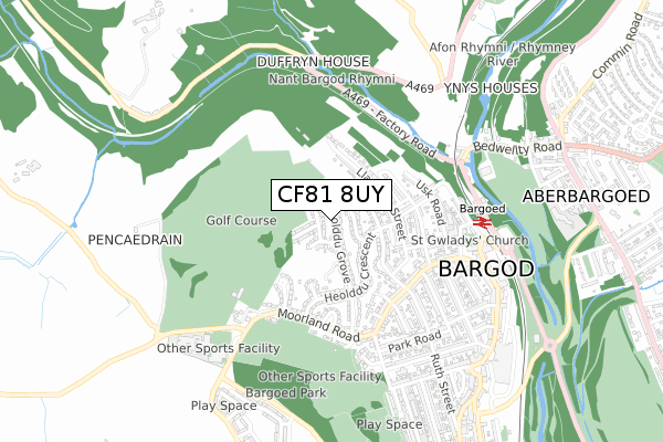 CF81 8UY map - small scale - OS Open Zoomstack (Ordnance Survey)