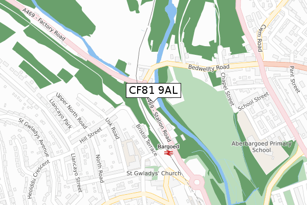 CF81 9AL map - large scale - OS Open Zoomstack (Ordnance Survey)