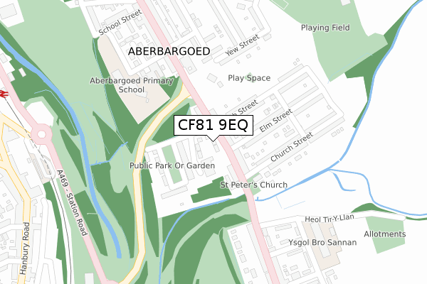 CF81 9EQ map - large scale - OS Open Zoomstack (Ordnance Survey)