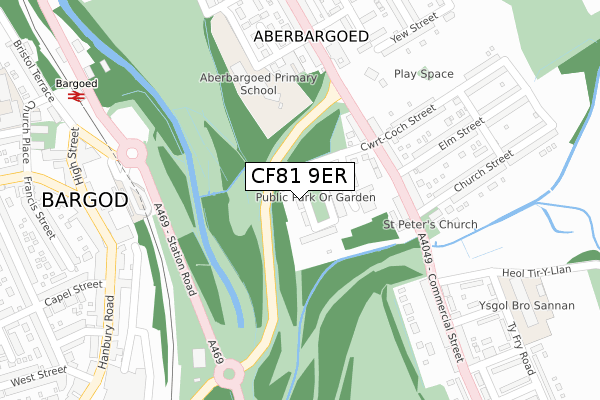 CF81 9ER map - large scale - OS Open Zoomstack (Ordnance Survey)