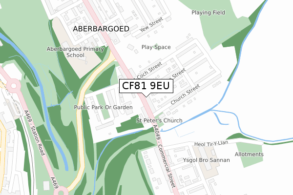 CF81 9EU map - large scale - OS Open Zoomstack (Ordnance Survey)