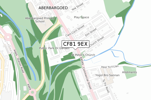 CF81 9EX map - large scale - OS Open Zoomstack (Ordnance Survey)