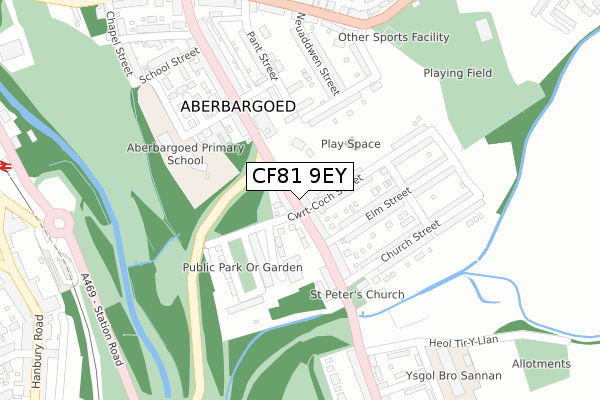 CF81 9EY map - large scale - OS Open Zoomstack (Ordnance Survey)