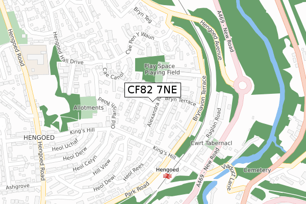 CF82 7NE map - large scale - OS Open Zoomstack (Ordnance Survey)