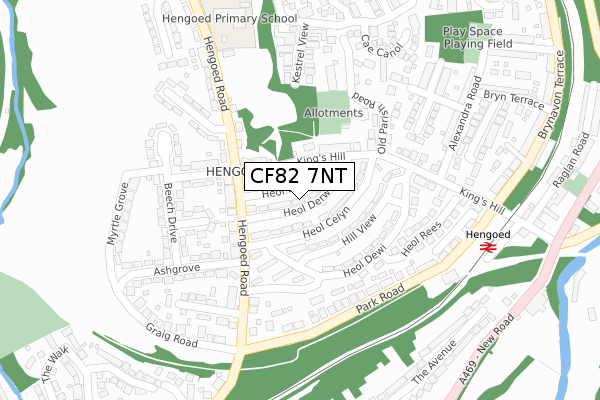 CF82 7NT map - large scale - OS Open Zoomstack (Ordnance Survey)