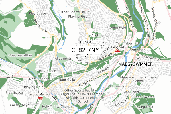 CF82 7NY map - small scale - OS Open Zoomstack (Ordnance Survey) CF82 7NY map - small scale - OS Open Zoomstack (Ordnance Survey)