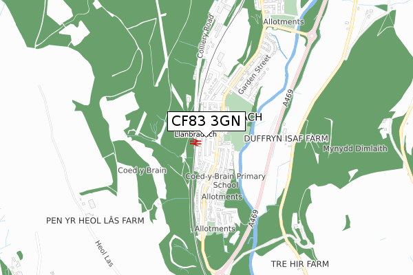 CF83 3GN map - small scale - OS Open Zoomstack (Ordnance Survey) CF83 3GN map - small scale - OS Open Zoomstack (Ordnance Survey)