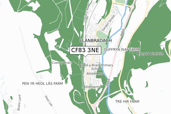 CF83 3NE map - small scale - OS Open Zoomstack (Ordnance Survey)