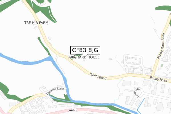 CF83 8JG map - large scale - OS Open Zoomstack (Ordnance Survey)