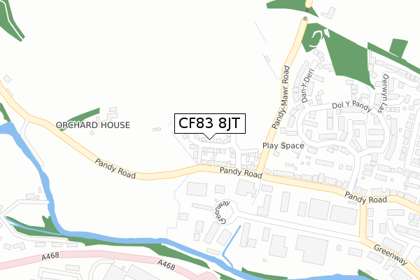 CF83 8JT map - large scale - OS Open Zoomstack (Ordnance Survey)