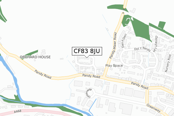 CF83 8JU map - large scale - OS Open Zoomstack (Ordnance Survey)