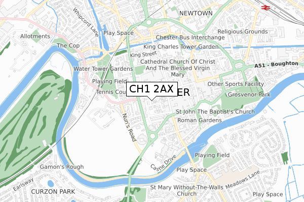 CH1 2AX map - small scale - OS Open Zoomstack (Ordnance Survey) CH1 2AX map - small scale - OS Open Zoomstack (Ordnance Survey)