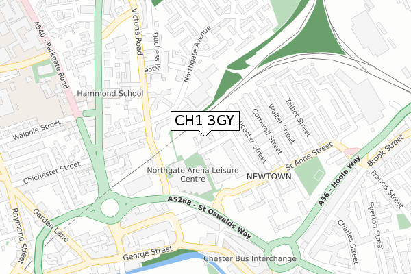 CH1 3GY map - large scale - OS Open Zoomstack (Ordnance Survey)