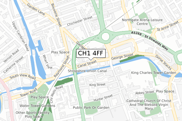 CH1 4FF map - large scale - OS Open Zoomstack (Ordnance Survey)