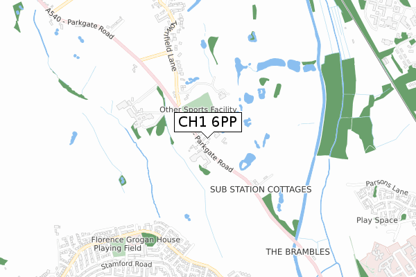 CH1 6PP map - small scale - OS Open Zoomstack (Ordnance Survey)