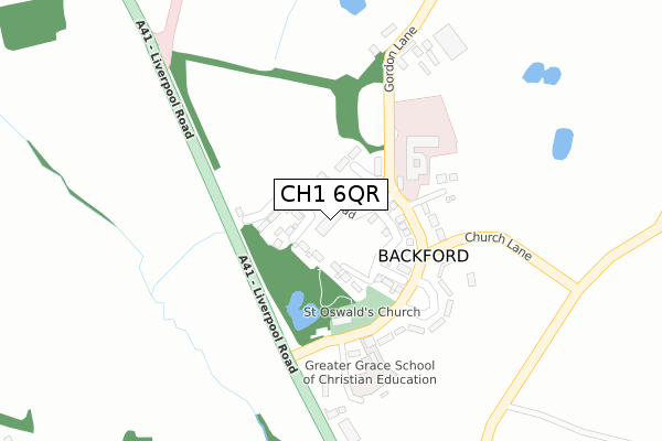 CH1 6QR map - large scale - OS Open Zoomstack (Ordnance Survey)