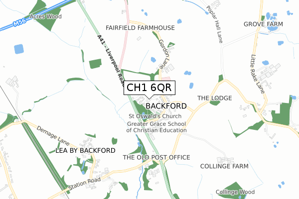 CH1 6QR map - small scale - OS Open Zoomstack (Ordnance Survey)