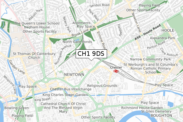 CH1 9DS map - small scale - OS Open Zoomstack (Ordnance Survey) CH1 9DS map - small scale - OS Open Zoomstack (Ordnance Survey)