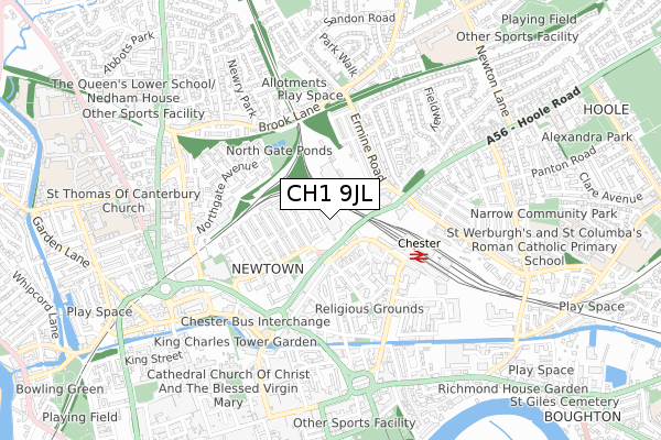 CH1 9JL map - small scale - OS Open Zoomstack (Ordnance Survey) CH1 9JL map - small scale - OS Open Zoomstack (Ordnance Survey)