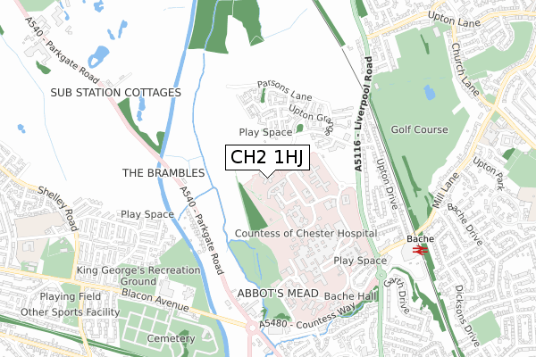 CH2 1HJ map - small scale - OS Open Zoomstack (Ordnance Survey) CH2 1HJ map - small scale - OS Open Zoomstack (Ordnance Survey)