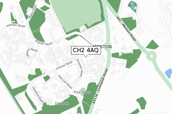 CH2 4AQ map - large scale - OS Open Zoomstack (Ordnance Survey)