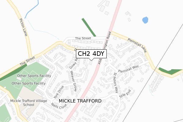 CH2 4DY map - large scale - OS Open Zoomstack (Ordnance Survey)