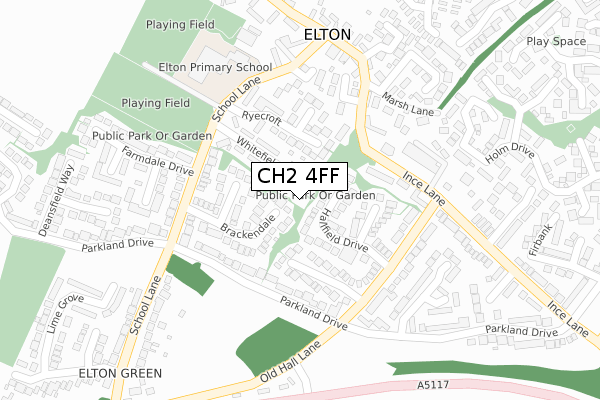 CH2 4FF map - large scale - OS Open Zoomstack (Ordnance Survey)