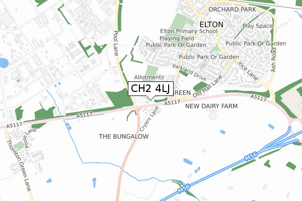 CH2 4LJ map - small scale - OS Open Zoomstack (Ordnance Survey)