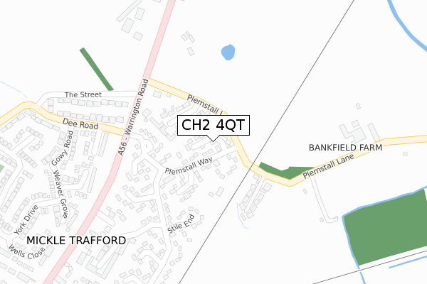 CH2 4QT map - large scale - OS Open Zoomstack (Ordnance Survey)