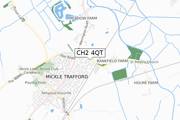 CH2 4QT map - small scale - OS Open Zoomstack (Ordnance Survey)