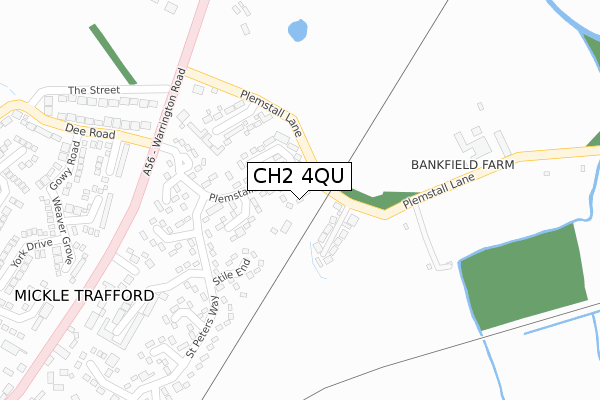 CH2 4QU map - large scale - OS Open Zoomstack (Ordnance Survey)