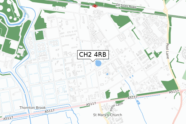 CH2 4RB map - small scale - OS Open Zoomstack (Ordnance Survey)