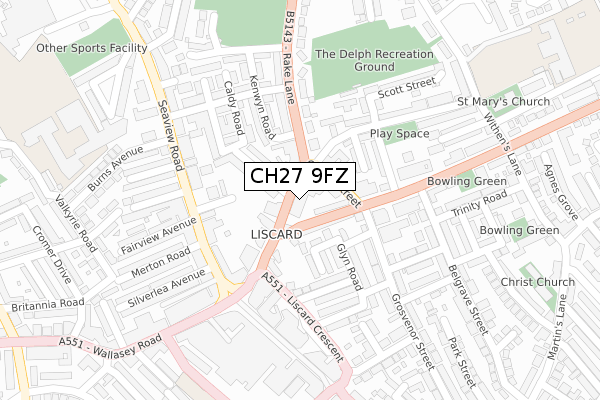 CH27 9FZ map - large scale - OS Open Zoomstack (Ordnance Survey) CH27 9FZ map - large scale - OS Open Zoomstack (Ordnance Survey)