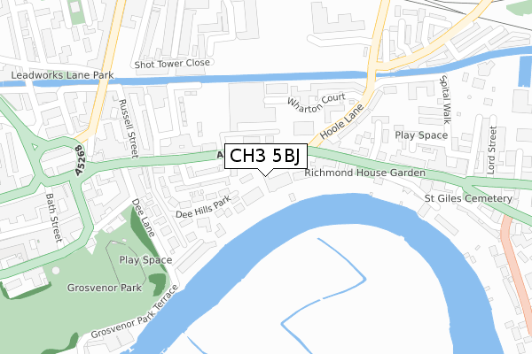 CH3 5BJ map - large scale - OS Open Zoomstack (Ordnance Survey) CH3 5BJ map - large scale - OS Open Zoomstack (Ordnance Survey)